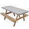 Lann's Linens Vinyl Tablecloth with Flannel Backing, Patterned - Fitted Waterproof Table Cover for Indoor / Outdoor Use